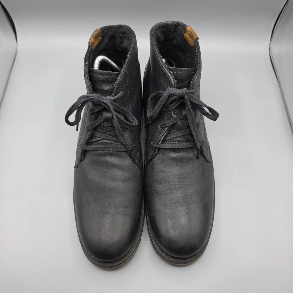 Harley Davidson Chukka Boots Mens 9.5 Black Leather Ankle Moto Biker Vibram Sole